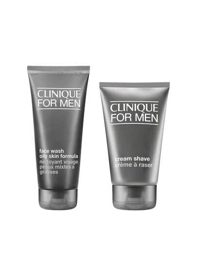 Clinique [Bundle] For Men Face Wash Oily Skin Formula 200 Ml + Cream Shave 125 Ml