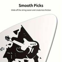 6pcs Guitar Pick Set With Pouch - 0.46/0.71/0.96mm Thickness Options, Cute Cat Themed Instrument Accessories, Ukulele, Bass, Electric Guitar Picks, Gift For Music Lovers, Vibrant Design - Black - View 7