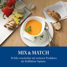 Villeroy & Boch - Vapiano Schalen-Trio 6 teilig weiß, Spülmaschinenfest, Mikrowellensicher, Geschirrset, Pastaschalen, Salatschalen, Suppenschalen, Keramik Schalen, Schüsseln Tief, Premium Porzellan HLYJ - Pastaschale - Übersicht 10