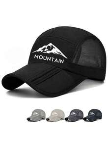 1顶纯色山峰字母印花棒球帽，涤纶速干网眼帽，百搭日常佩戴，适合作为圣诞节、母亲节、父亲节、教师节、生日礼物送给家人、朋友、男友/女友。 - 彩色 - 查看 1