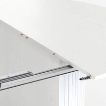 45"-105"|Table Only|Transformer Table - MDF Wood Extendable Round Dining Table, Expandable Dining Table, Elegant And Functional Design, Perfect For Dining Room,White - 白色 - 查看 7