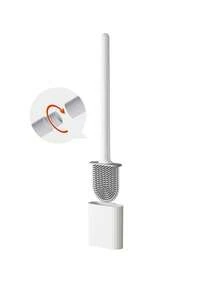 1pc Detachable Soft Silicone Toilet Brush With Wall-Mounted Holder, Bathroom Cleaning Tool - Multicolor - View 8