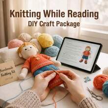 1 Set Kit di maglia per principianti con personaggi, kit di maglia per adulti con tutorial passo passo, artigianato fai-da-te per ragazzi, decorazioni per la casa divertenti e carine, regali per compleanni, San Valentino e Pasqua - ragazzo - Visualizzare 6