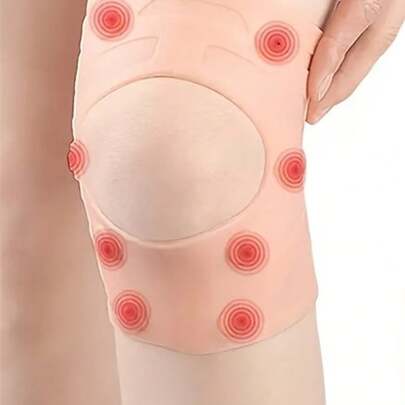 1个磁性护膝，轻盈硅胶材质，配有可调节绑带和多磁铁设计，浅粉色，为跑步、运动、日常使用提供稳定支撑，是圣诞礼物的理想之选，无缝设计，灵活贴合