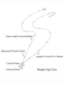 Letter Detail Initial Pendant Necklace For Women, Minimalist Chain, Fashion Jewelry For Party, Daily Clothing Decor,  Stainless Steel Jewelry For Birthday Gift - 銀色 - 查看 4