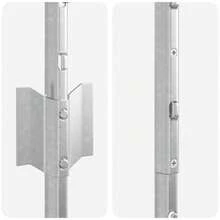 Zaunpfosten 5 pcs Silber 100 cm Stahl - A - Visualizzare 6