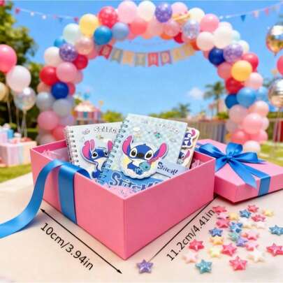 1pc/2pcs/4pcs Stitch Cartoon Themed Classified Divider Notebook, Cute Stitch Coil Bound A7 Notebook, Kawaii Stitch Memo Pad, Student Prize, New Arrival Cute Cartoon Classified Coil Notebook, Stitch Magnetic Closure Memo Pad, Student Supplies