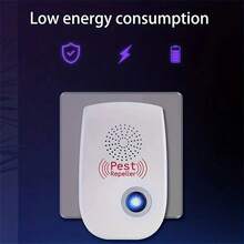 Ultrasonic Pest Repeller, Intelligent Auto-Frequency Conversion, Plug-In Home Device Designed To Repel Mice, Cockroaches, Spiders And Mosquitoes. Features Wide Coverage Area And Smart Technology. - White - View 4