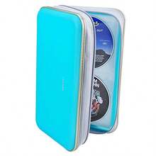 Cartera para CD y DVD capacidad de 96 unidades resistente almacenamiento de DVD carcasa dura soporte de disco de CD funda de DVD billetera soporte de almacenamiento para Blu-ray capacidad de 96 azul cielo - Azul Cielo - Ver 7