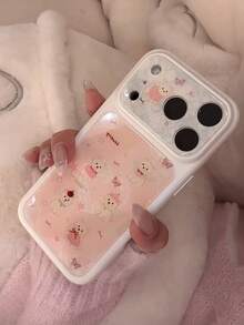 Cute Cartoon West Highland White Terrier Dog Design 17 Pro Max Phone Case, Protective Cover Compatible With IPhone 17, 16 Pro, 15, Adorable - Pink - View 4