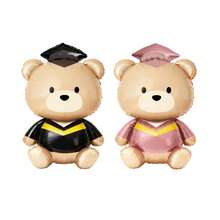 Globos de aluminio con diseño de oso de dibujos animados en rosa y negro, adecuados para decoración de graduación, juguetes de globos para fiesta de promoción infantil - multicolor - Ver 7