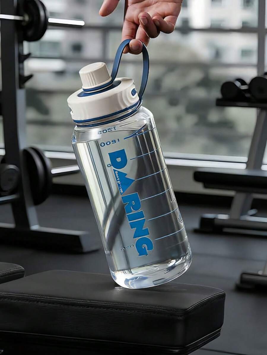 50.7oz 防漏運動水壺，耐用 PC 材質，精準刻度 1500ml 大容量便攜設計，適合戶外活動、騎單車、健身、蛋白粉攪拌、露營、健身房、返校季，禮品