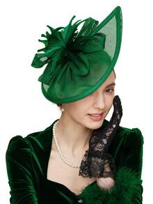 Fascinadores y sombreros para mujer para fiestas de té en el jardín, sombreros vintage de Kentucky en paquete múltiple para bodas, fiestas de cóctel, con flores, plumas y malla, clips para el cabello para Halloween y fiestas de Navidad - HA5792 - Ver 11