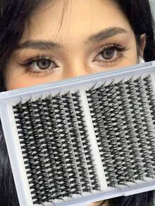 280簇自然假睫毛套装，D卷度设计，9-15毫米混合长度，3D蓬松眼型修饰工具 - 查看 1