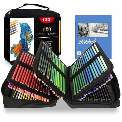 120 PCS Colored Pencils Set For Adult Coloring Books,Perfect For Drawing And Coloring, Soft Oil-Based Cores Ideal For Adults And Beginners