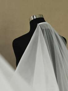 1pc Double-Layer Blusher Bridal Veil, Simple Chiffon Cathedral Length, Suitable For Waltz Wedding, Travel Photography Props, Bridal Accessories With Hair Comb - 彩色 - 查看 6