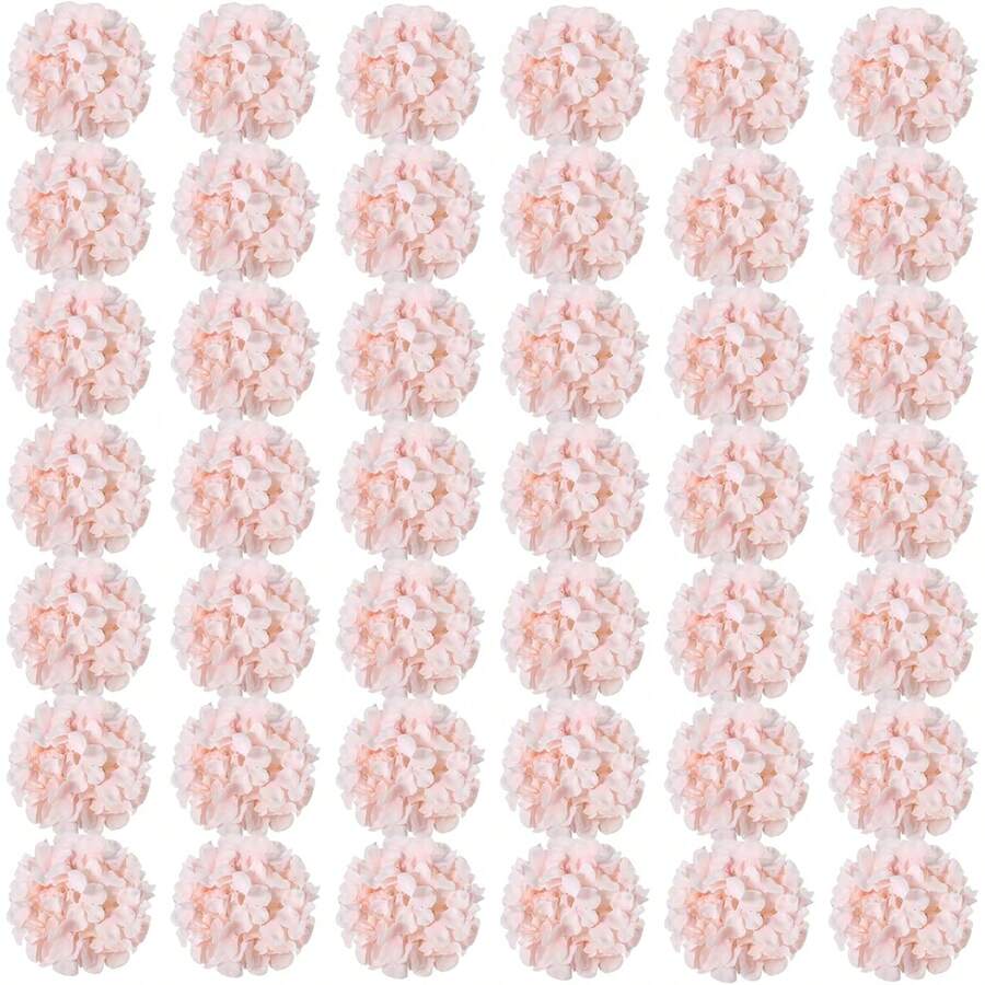 10pcs Artificial Hydrangea Flower Heads And Stems Combination, Suitable For Decorating Weddings, Home Gardens, Parties, Home Decor, Valentine's Day Gifts, DIY Crafts - Baby Pink - View 1