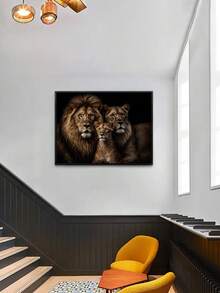 1 pièce Portrait de famille de lion réaliste, art animalier majestueux, idéal pour les amateurs d'animaux, les passionnés de safari et les fans de décoration pour la maison. Affiches d'art mural sans cadre. Décoration murale pour bars, restaurants, cafés, pubs, chambres, matériaux de décoration pour la maison - A - Voir 8