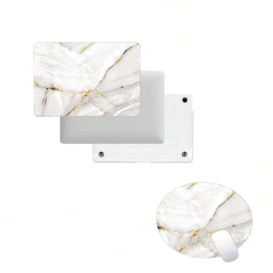 2pcs Marble Cracks Gold Dust Patterns Case+Mouse Pad For MacBook Air,Pro - Computer Case + Mouse Pad - View 1
