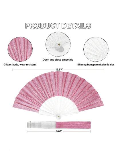 Quạt cầm tay gấp gọn lấp lánh (1-9 chiếc), thích hợp cho khiêu vũ tập thể, đám cưới, nhà thờ, lễ hội nhạc điện tử, tiệc tùng, câu lạc bộ, lễ hội hóa trang, Thái Cực Quyền, họp mặt gia đình, hòa nhạc, lễ tốt nghiệp, tựu trường, biểu diễn khiêu vũ, trang trí, trang trí đám cưới, quà sinh nhật, quà tặng ngày Valentine, chủ đề tiệc sinh nhật, lễ hội, bán sỉ.