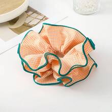 Korean Big Hair Scrunchie Women Girls Elastic Hair Tie Rope Rubber Lattice Hairband Headdress Hair Accessories Ponytail Holde - D - 查看 11