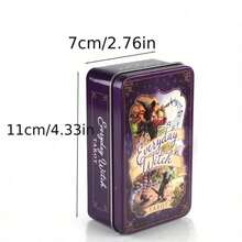 78张塔罗牌套装，每日女巫塔罗牌，占卜卡牌游戏，铁盒包装，烫金边指南，派对游戏，家庭聚会娱乐 - 彩色 - 查看 8