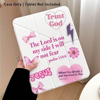 这款亚克力水晶平板电脑保护套带支架，饰有粉色蝴蝶结、爱心、蝴蝶和花卉图案，兼容三星 A9/A9+/S9/S9FE/A11/A11+/S11/S10 FE/S10 FE+/S10 Lite、苹果 Air 5/6、荣耀等热门机型。可折叠设计，加固硅胶边缘，支持自动唤醒/睡眠功能，内置笔槽，多角度可调节支架——日常保护完美，节日送礼佳品。