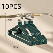 10pcs Adult Non-Slip Coated Clothes Hangers, Luxury Home Closet Garment Pants Organizer Racks - Multicolor - View 12