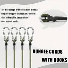 Set Of Two Sturdy Green Elastic Rope Hooks, 12 Inches Long, Flexible And Durable, With Metal Carabiner, Can Hold Up To 122.0 Pounds Or Less, Multi-Functional Fixing Solution, Strong Hook Design, Reliable - Metal Elastic Rope - View 6