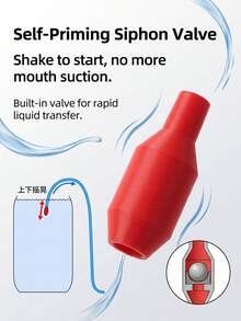 Self-Priming Siphon Valve, No Mouth Suction Required; Simply Shake To Start. The Built-In Valve Enables Rapid Liquid Transfer. - Siphon - View 12