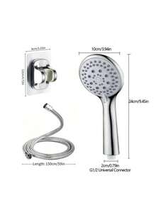 Bộ 1 vòi sen cầm tay có chức năng điều chỉnh lưu lượng nước, bao gồm giá đỡ và dây dẫn, vòi sen phòng tắm, đầu vòi sen, phụ kiện phòng tắm, và các vật dụng cần thiết cho phòng tắm. Tận hưởng trải nghiệm tắm thư giãn sang trọng. - Bộ vòi sen T934 - Xem 4