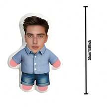 Personalized Face Pillow, Purple Skirt, Customized Body Pillow, Personalized And Fun. Suitable For Father's Day, Mother's Day, Halloween, Christmas, Christmas Eve, Valentine's Day, Birthday, Personalized Day, Soldier's Day, Thanksgiving, Easter, April Fool's Day, Carnival, Festival, And National Day. - Blue Shirt - View 16