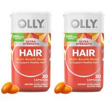 OLLY Ultra Strength Hair Softgels, Supports Hair Health, Biotin, Keratin, Vitamin D, B12, Hair Supplement, 30 Day Supply - 30 Count (Packaging May Vary) - 30 片裝(2 盒) - 查看 1