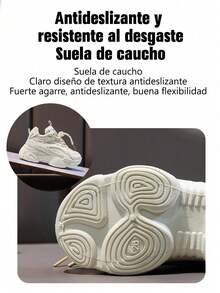 Zapatos deportivos para niños, suela gruesa antideslizante y resistente al desgaste, punta redonda con cordones, transpirables para exteriores, estilo moderno de moda y versátil, ideales para uso diario, deportes, parques de atracciones, escuela y viajes. - Blanco - Ver 11