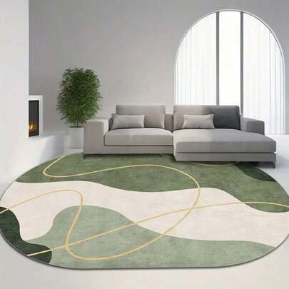 1pc Ombre Green Shaggy Bath Mat, Crystal Velvet, Bathroom Rug, Door Mat, Small Carpet, Washable Carpet, Home Decor, Area Rug, Outdoor Mat, Bedroom Carpet