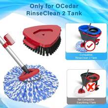 Fatmass Spin Mop Head And Brush Replacement Compatible With O Cedar RinseClean 2-Tank System, 4 Mop Replace Heads, 1 Handle, 1 Base And 1 Scrub Brush Combo Set - ColorA - 查看 2