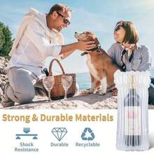 6/10个装葡萄酒瓶袋，充气气柱包装气泡袋，带气泵，气泡膜包装，葡萄酒运输之选，旅行葡萄酒袋 - 彩色 - 查看 6