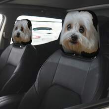 2pcs Sheepdog Print Car Headrest Covers - New Double-Sided Design Fits All Vehicles, Easy Installation - Funny Car Interior Decor For Male/Female Drivers/Passengers - Durable Fabric Headrest Protectors With Eye-Catching Print - Hat - View 4