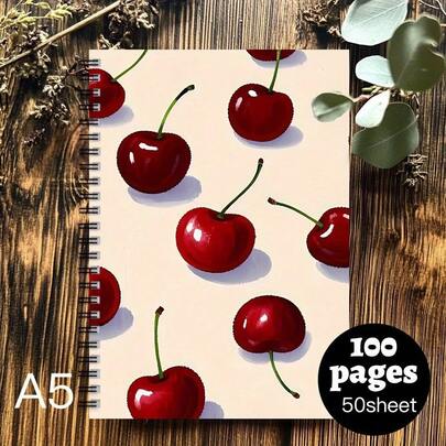 1pc Of A Whimsical Spiral-Bound Notebook, A5 Size,Great For Jotting Down Notes, Keeping Diaries, And Studying, Radiating A Warm Summer Vibe, Making It A Perfect Gift