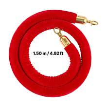 2 Pcs Red Velvet Stanchion Ropes, 5 Ft Crowd Control Stanchion Red Velvet Ropes With Gold Hooks, Post Queue Barrier Carpet Rope For Carpet Events Movie Theaters Grand Openings Hotels Party - Gold Hook & Red Velvet 2-piece Set - View 10