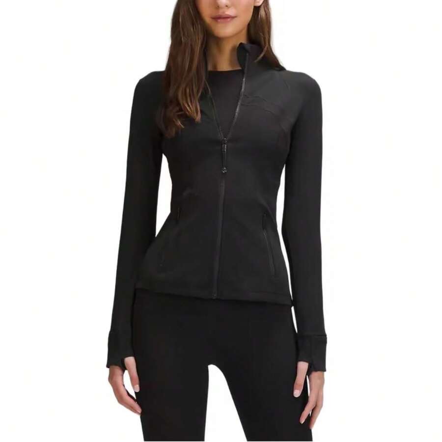 Lululemon Women's Define Jacket Nulu™ | Buttery-Soft Weightless Fabric | Slim Fit Streamlined Athletic Zip-Up | Luxury Studio-To-Street Performance Outerwear - màu đen - Xem 1