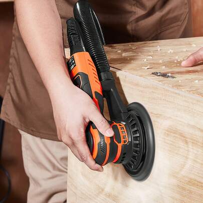 Random Orbital Sander 5 & 6-Inch, 350W Brushless Orbital Sander, 10,000 PRM 6 Variable Speed Electric Palm Sander With 20PCS Sandpapers, Dust Connector & Hose For Woodworking Detailing Sanding