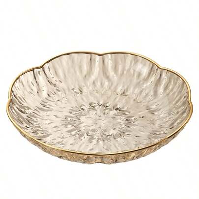 New High-End Glacier Patterned Plastic Fruit Plate, Lightweight Luxury Snack Tray For Home, Hotel, And Living Room