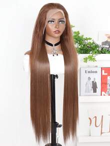 8-36 Inch Chocolate Brown 13x4 Straight Lace Front Wigs 180% Density Human Blended Hair 13x4 Brazilian Transparent Lace Frontal Wig 4# For Women Pre Plucked With Baby Hair(Blended Wigs-A Mix Of Human Blended Hair And Synthetic)Wigs Human Blended Hair/Women's Human Blended Hair Wig/Human Blended Hair Lace Front Wigs/Wigs Glueless/Bleached Knots/Pre Plucked/Lace Wig/Upgrade Your Look/Confidence Boost/Perfect Gift - S4 - View 12