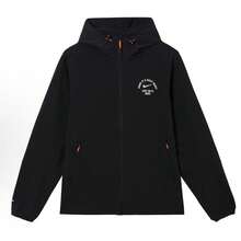 Nike Men's Sportswear Essential Hooded Windbreaker | Lightweight Water-Repellent Fabric | Standard Fit Athletic Zip-Up Jacket | Classic Studio-To-Street Versatile Outerwear - 黑色 - 查看 1