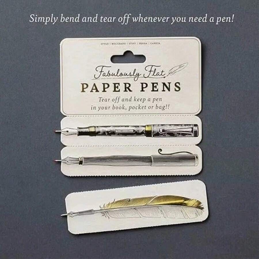 New Arrival Creative Pen, Ultra-Light Flat Paper Pen, Bookmark & Pen 2-In-1, Magical Flat Super Thin Paper Pen - A - View 1