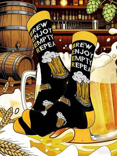 1 par de calcetines medianos multicolor, caja de regalo unisex para parejas, diseño creativo inspirado en comida y bebida, suaves y versátiles, adecuados para cumpleaños, San Valentín, Pascua, Ramadán, citas, reuniones familiares, fiestas, calcetines de moda casual y novedad