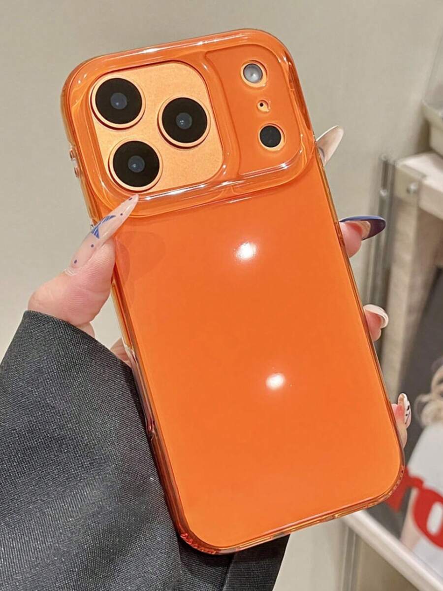 1个可爱简约纯色防震手机壳，适用于 17/16/15 Pro Max/13/14/12 Pro Plus/11，时尚糖果色保护套