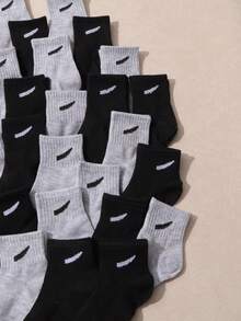 10 Pairs Kids' Solid Color Casual Mid-Calf Socks - Multicolor - View 4