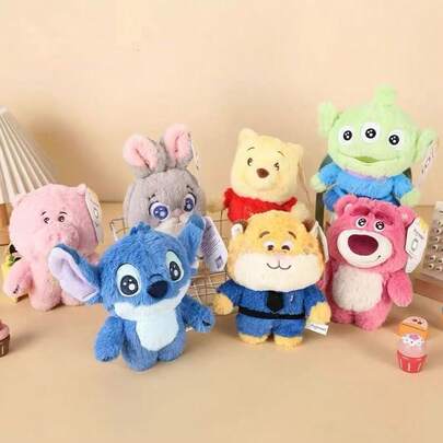 Disney Llavero de peluche de oso de fresa Potdemiel Stitch, regalo de cumpleaños de alta apariencia que se puede usar como regalo de vacaciones